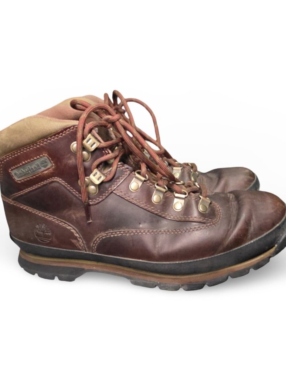 Timberland Euro Hiker 95100 Mens 10.5 Brown Leather Hiking Boots Lug Sole